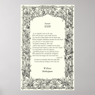 Sonnet # 23 by William Shakespeare Poster