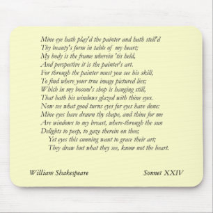 Sonnet # 24 by William Shakespeare Mouse Mat