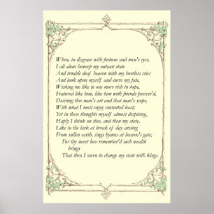 Sonnet # 29 by William Shakespeare Poster