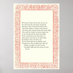 Sonnet # 43 by William Shakespeare Poster