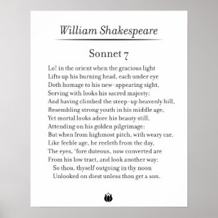 Sonnet 7 by William Shakespeare Poster