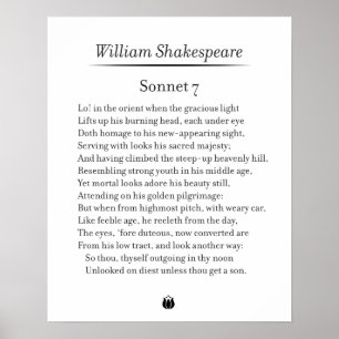 Sonnet 7 by William Shakespeare Poster