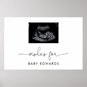 Sonogram Gender Neutral Baby Shower Guest Book