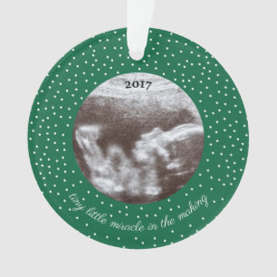 Sonogram Picture Tiny Little Miracle in the Making Ornament
