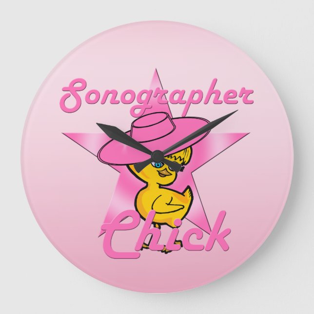 Sonographer Chick #8 Large Clock (Front)