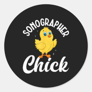 Sonographer chick - ultrasound tech sonography classic round sticker