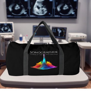 Sonographer-Colourful Ultrasound Waves Duffle Bag