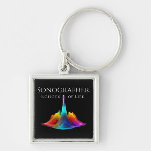 Sonographer-Colourful Ultrasound Waves Key Ring