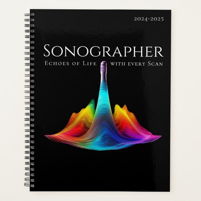 Sonographer-Colourful Ultrasound Waves Planner (Front)