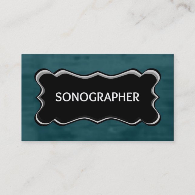 Sonographer Elegant Name Plate Business Card (Front)