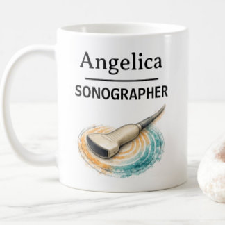 SONOGRAPHER Personalise Name Ultrasound Probe Gift Coffee Mug