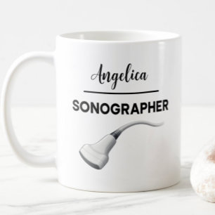 SONOGRAPHER Personalised Name Ultrasound Tech Gift Coffee Mug