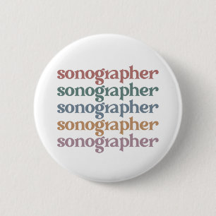 Sonographer Ultrasound Tech Retro Sonographer Gift 6 Cm Round Badge