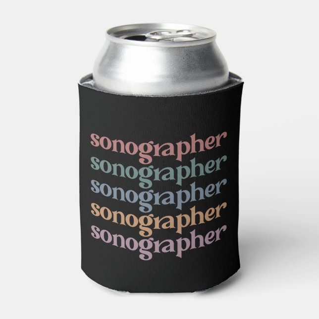 Sonographer Ultrasound Tech Retro Sonographer Gift Can Cooler (Can Front)