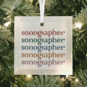 Sonographer Ultrasound Tech Retro Sonographer Gift Glass Tree Decoration