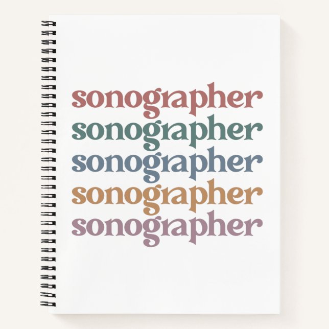 Sonographer Ultrasound Tech Retro Sonographer Gift Notebook (Front)