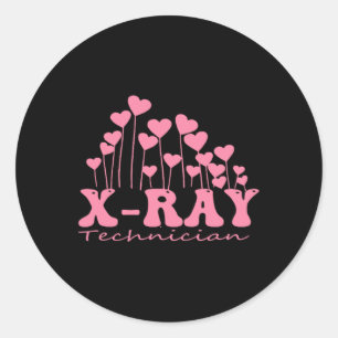 Sonographer Valentine Hearts Radiology Technician Classic Round Sticker