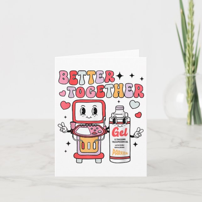 Sonographer Valentines Day Ultrasound Technologist Card (Front)