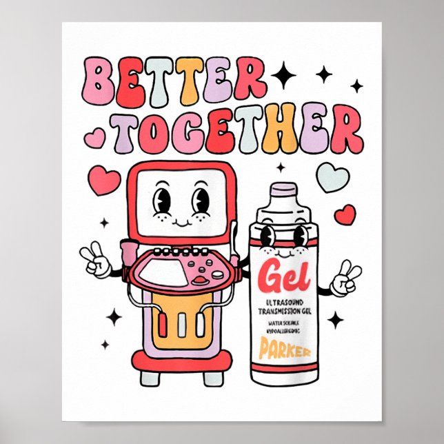 Sonographer Valentines Day Ultrasound Technologist Poster (Front)