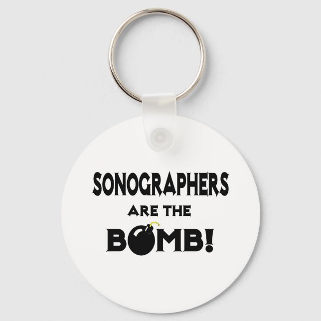 Sonographers Are The Bomb! Key Ring (Front)