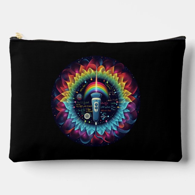 Sonography Colourful Ultrasound Waves-Physics Accessory Pouch (Front)