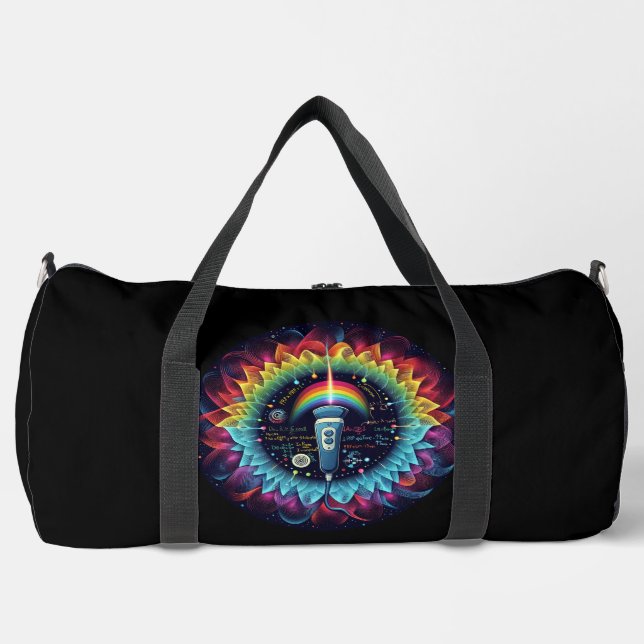 Sonography-Colourful Ultrasound Waves-Physics Duffle Bag (Front)