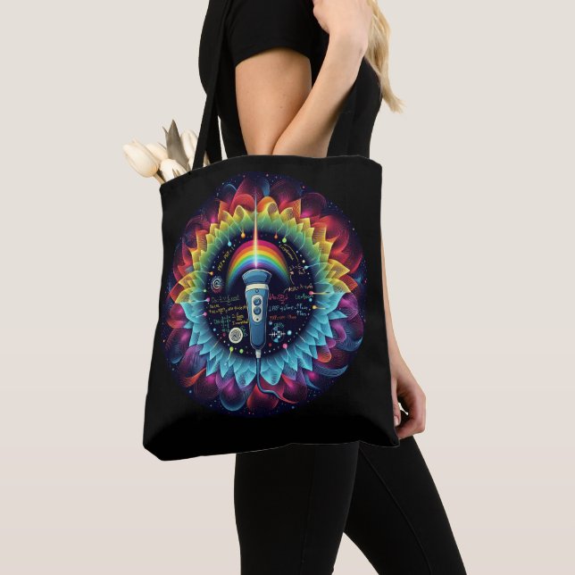 Sonography-Colourful Ultrasound Waves-Physics Tote Bag (Close Up)