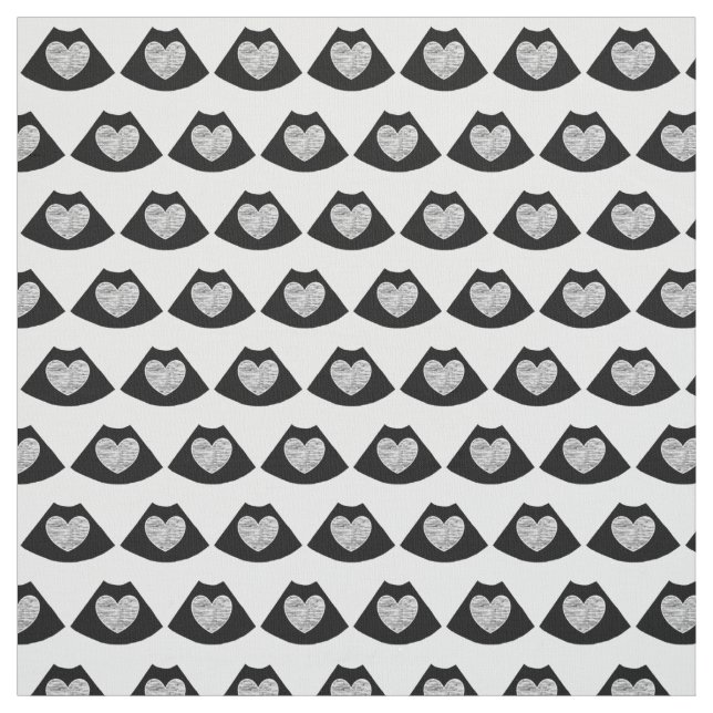 Sonography Heart Cotton Fabric (Swatch)