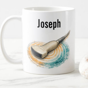 Sonography Probe Sound Waves Custom Name Coffee Mug