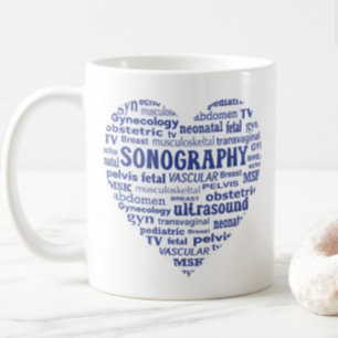 Sonography Speciality Blue Heart Sonographer Gift Coffee Mug