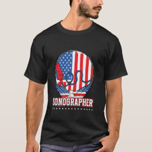 Sonography Ultrasound Tech American Flag Sonograph T-Shirt