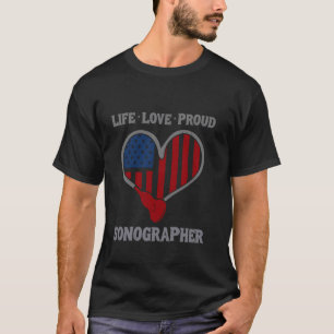 Sonography Ultrasound Tech American Flag Sonograph T-Shirt