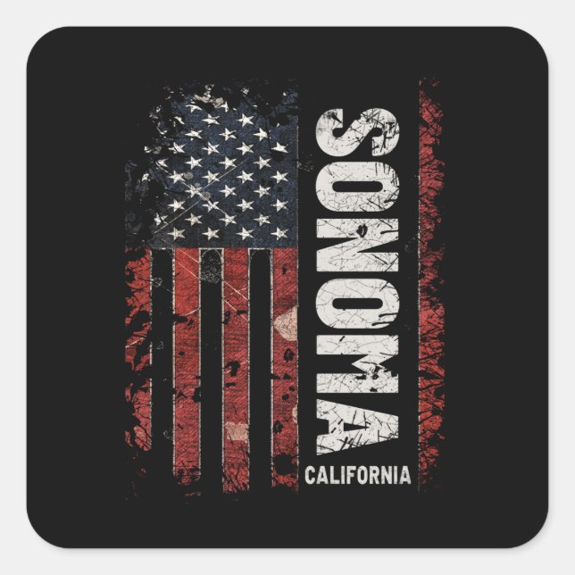 Sonoma California Square Sticker (Front)