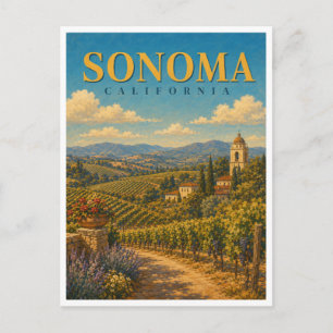Sonoma California Wine Country GeoSaga Postcard