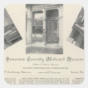 Sonoma County Abstract Bureau, California Square Sticker