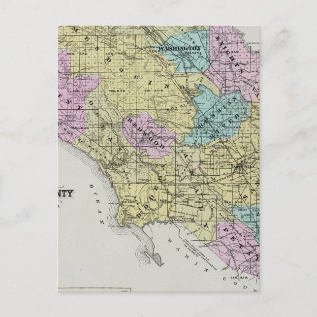 Sonoma County, California 18 Postcard (Front)