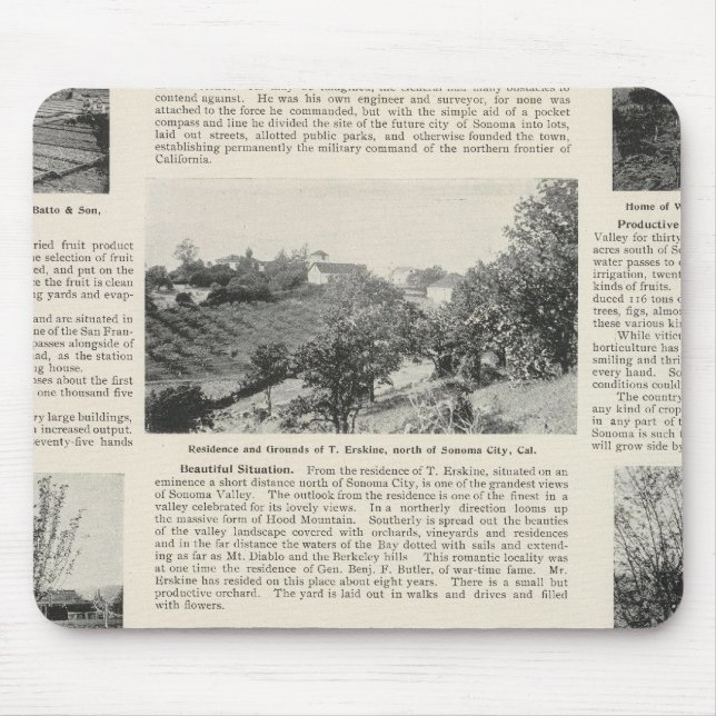 Sonoma Farms, California Mouse Mat (Front)