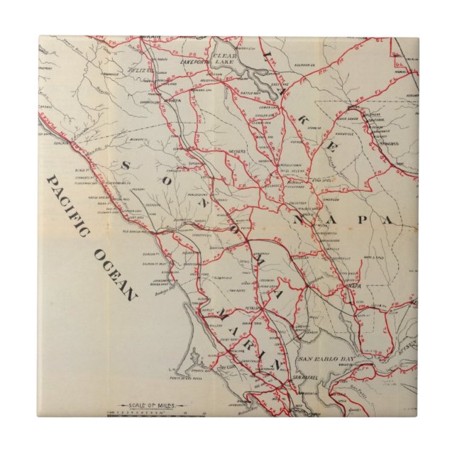 Sonoma, Marin, Lake, and Napa Counties Tile (Front)