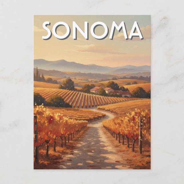 Sonoma Valley California Travel Postcard (Front)