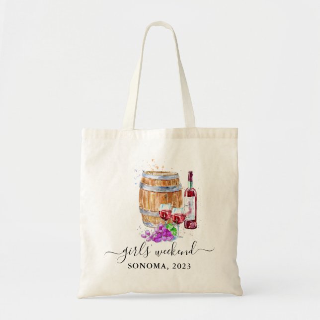 Sonoma Vineyard Winery Girls’ Weekend Tote Bag (Front)