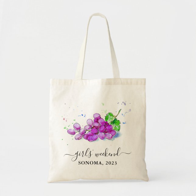 Sonoma Vineyard Winery Girls’ Weekend Tote Bag (Front)