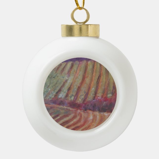 Sonoma Vineyards California vine wine Ceramic Ball Christmas Ornament (Front)