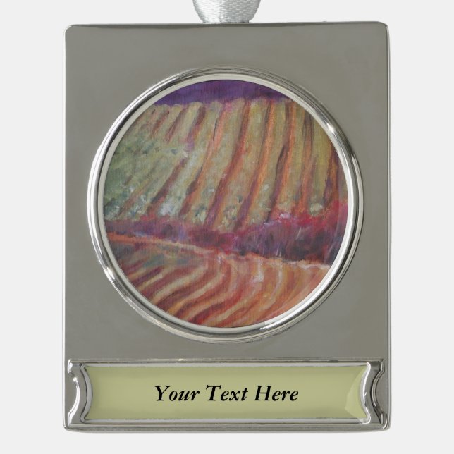 Sonoma Vineyards California vine wine Silver Plated Banner Ornament (Front)