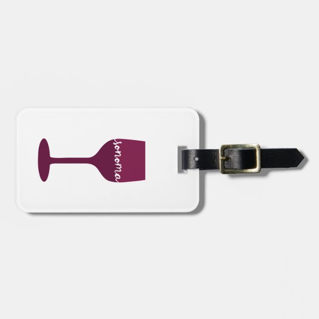 Sonoma wine glass luggage tag (Front Horizontal)
