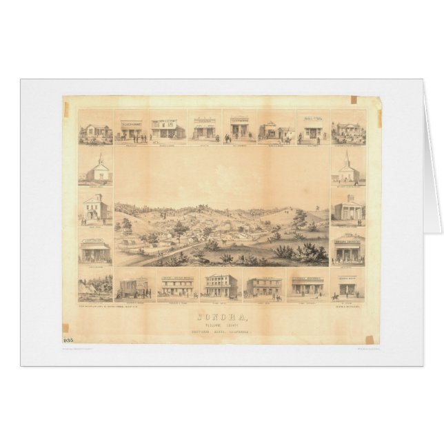 Sonora, CA. Panoramic Map 1854 (1647A) -Unrestored (Front Horizontal)