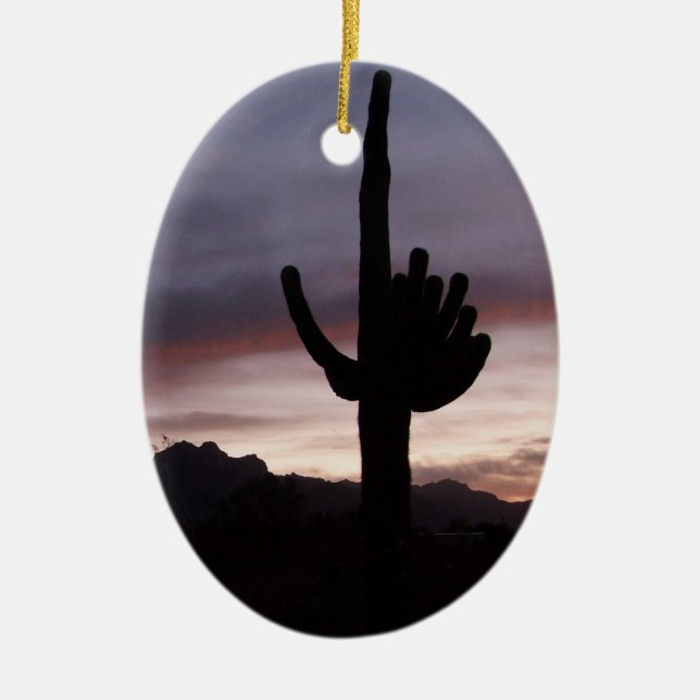 Sonoran Christmas Ceramic Tree Decoration (Front)