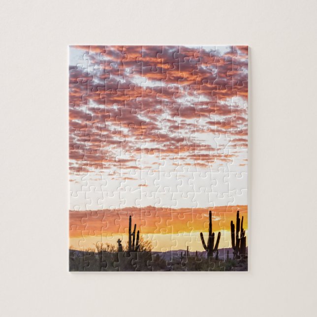 Sonoran Desert Colourful Sunrise Morning Jigsaw Puzzle (Vertical)