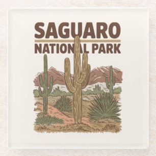 Sonoran Desert Saguaro National Park Glass Coaster