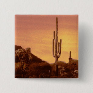 Sonoran sunset 15 cm square badge