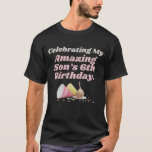 Son's 6th Birthday T-Shirt<br><div class="desc">Celebrate your incredible son's 6th birthday with this cool custom shirt! This birthday boy outfit is designed for kids who love parties and making memories. Perfect for family celebrations, photo sessions, and bonding time at home. Mum, papa, and parents will love seeing their son shine on his special day. Great...</div>